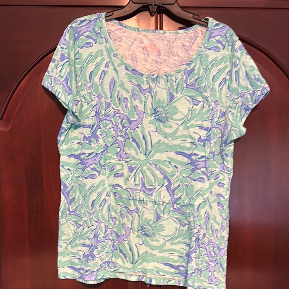 Vineyard Vines Green and Pink Short Sleeve T-Shirt